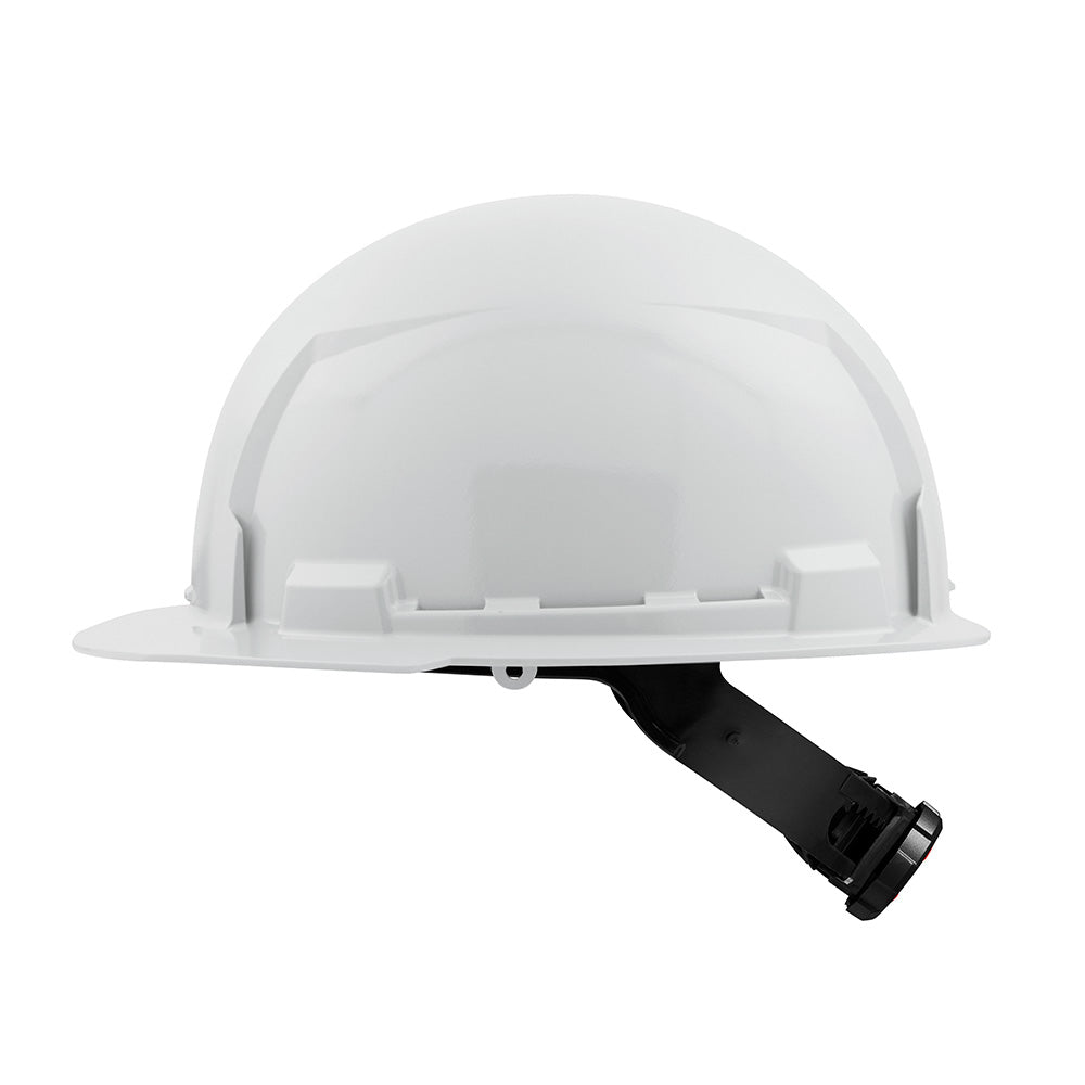 Milwaukee 48-73-1100 - Casque de sécurité blanc à visière avant avec suspension à cliquet 4 points - Type 1, classe E