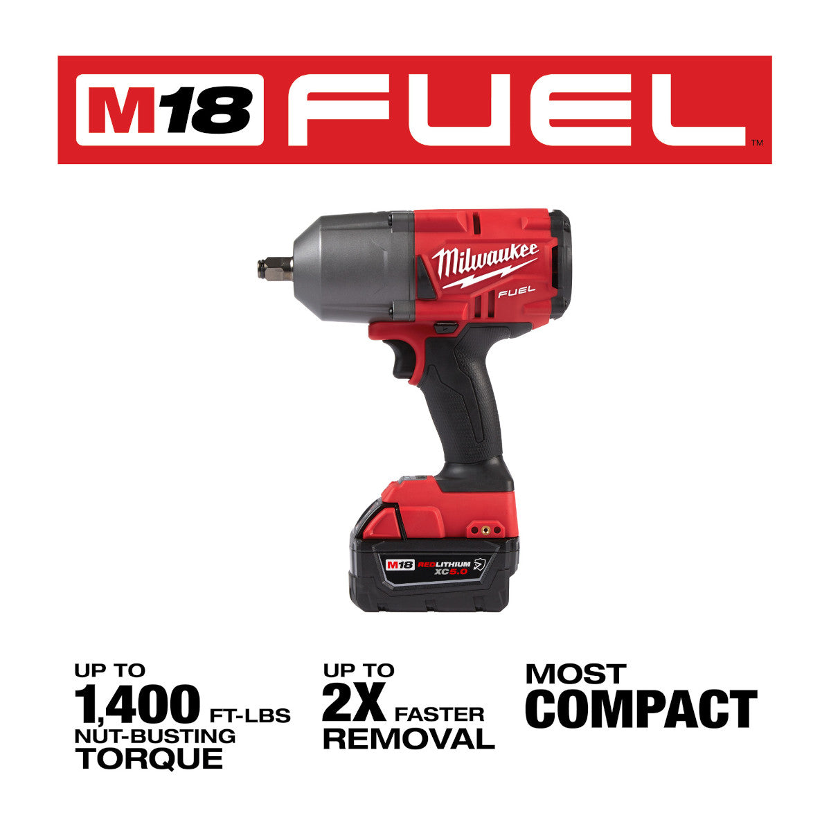 Milwaukee 2767-22R - M18 FUEL™ High Torque 1/2” Impact Wrench with Friction Ring Kit