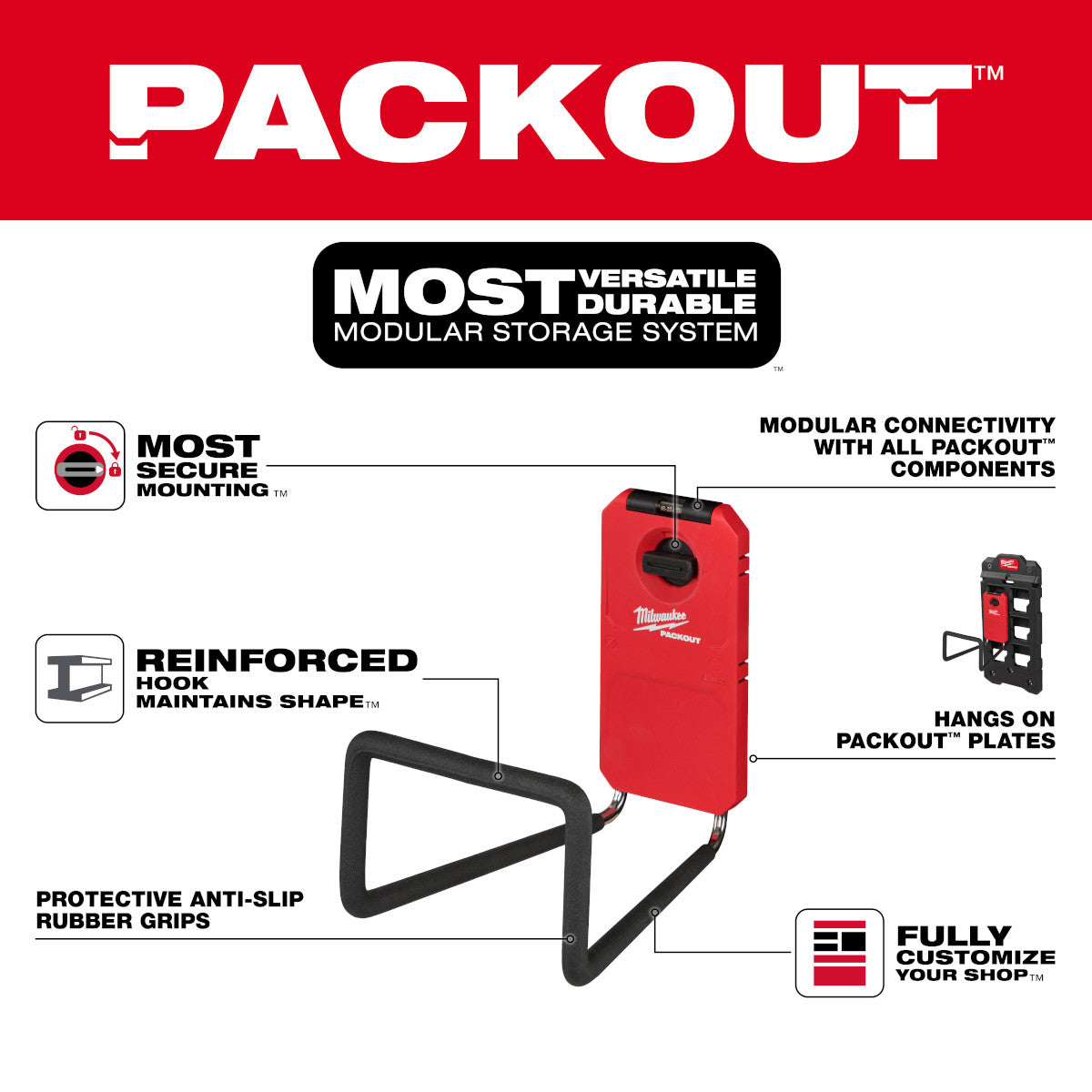 Milwaukee 48-22-8332 - PACKOUT™ Wide Hook