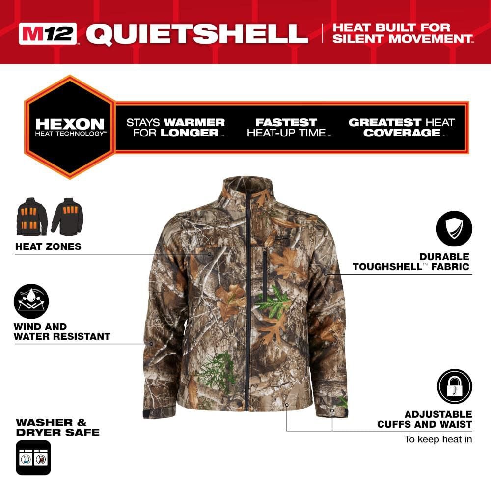 Milwaukee M101C-212X - Ensemble veste chauffante M12™ QUIETSHELL™ - Camouflage 2X