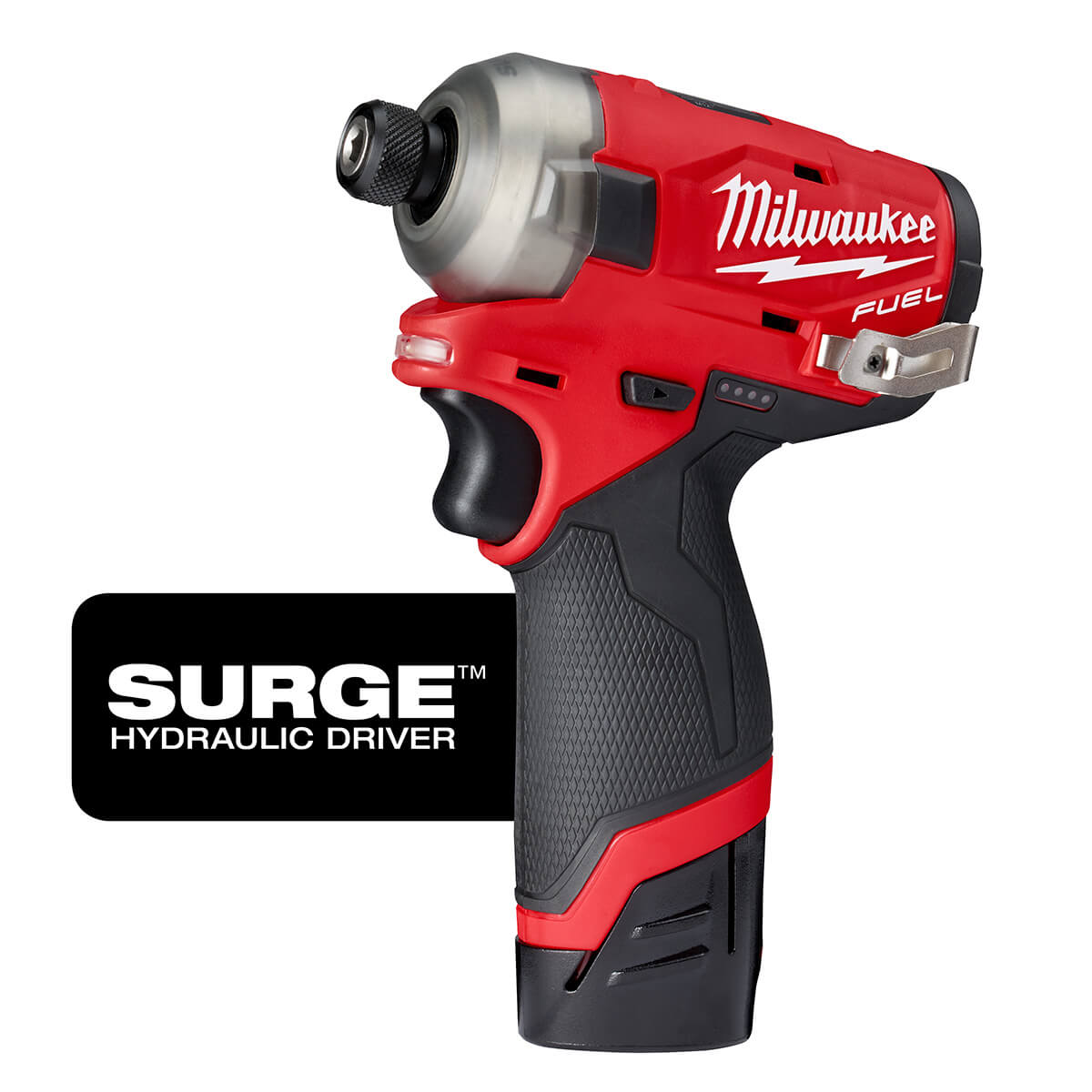 Milwaukee 2551-22 - Kit de tournevis hydraulique hexagonal M12 FUEL™ SURGE™ 1/4 po avec 2 batteries