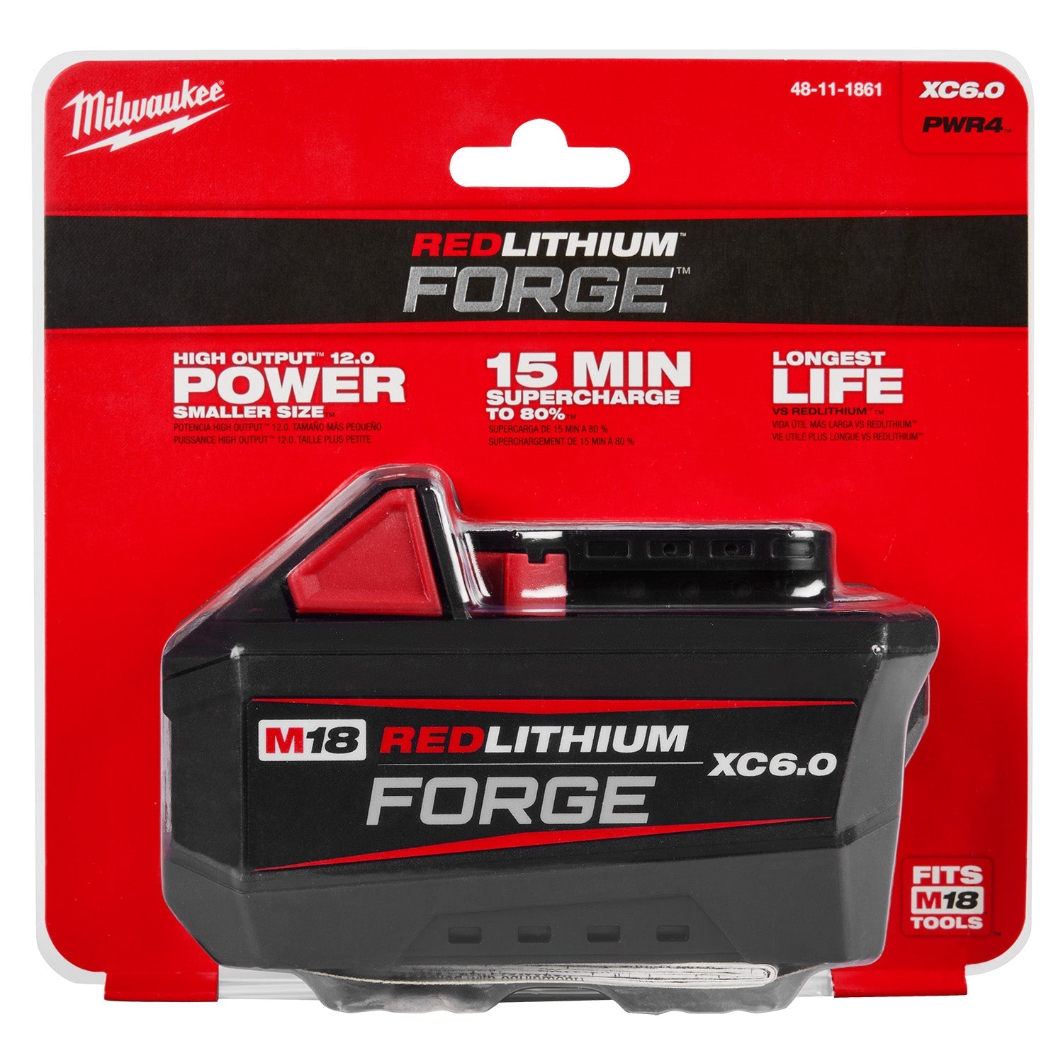 Milwaukee 48-11-1861 - Batterie M18™ REDLITHIUM™ FORGE™ XC6.0