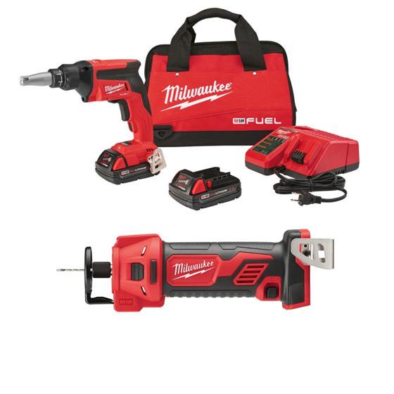 Milwaukee 2866-22CTP - M18 FUEL Brushless Cordless Drywall Screw Gun Compact Kit with M18 Cutout Tool