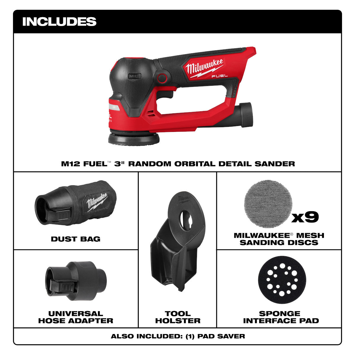 Milwaukee 2535-20 - Ponceuse orbitale aléatoire M12 FUEL™ 3"