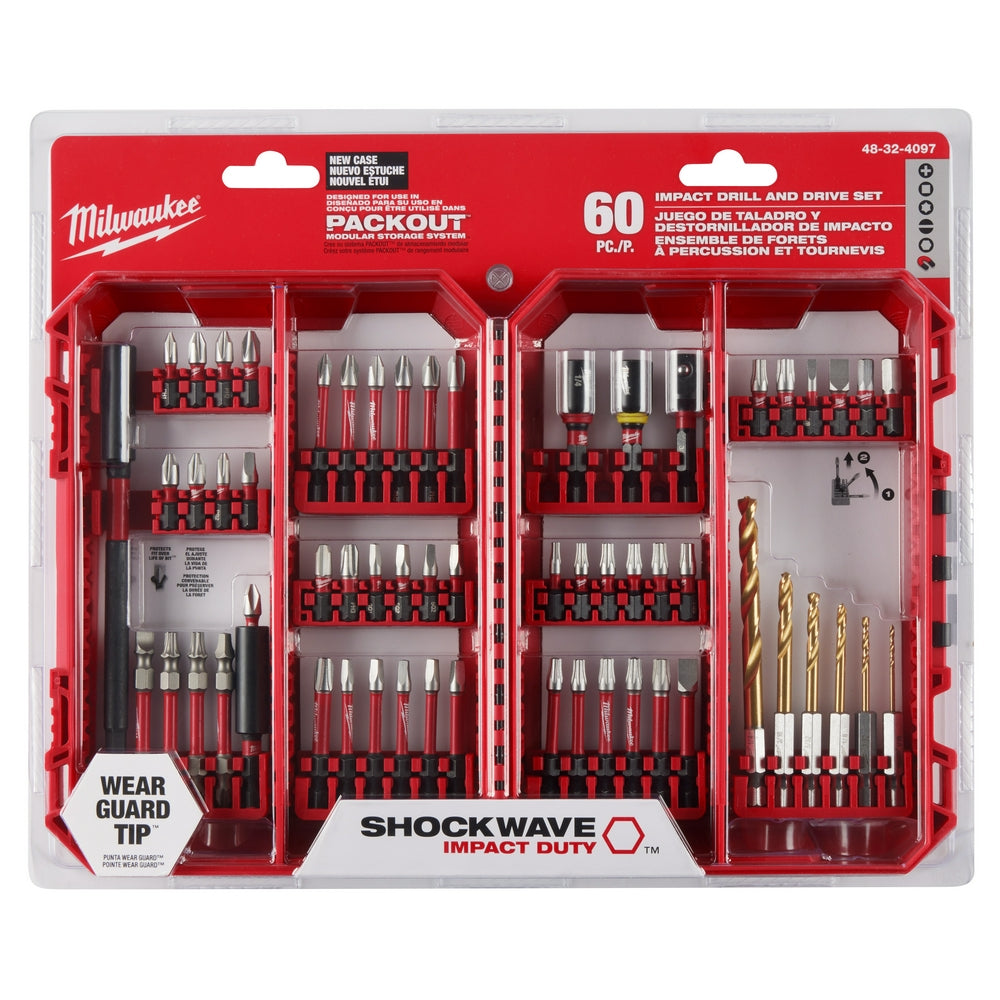 Milwaukee 48-32-4097 - Ensemble perceuse et visseuse Shockwave Impact Duty™ - 60 pièces