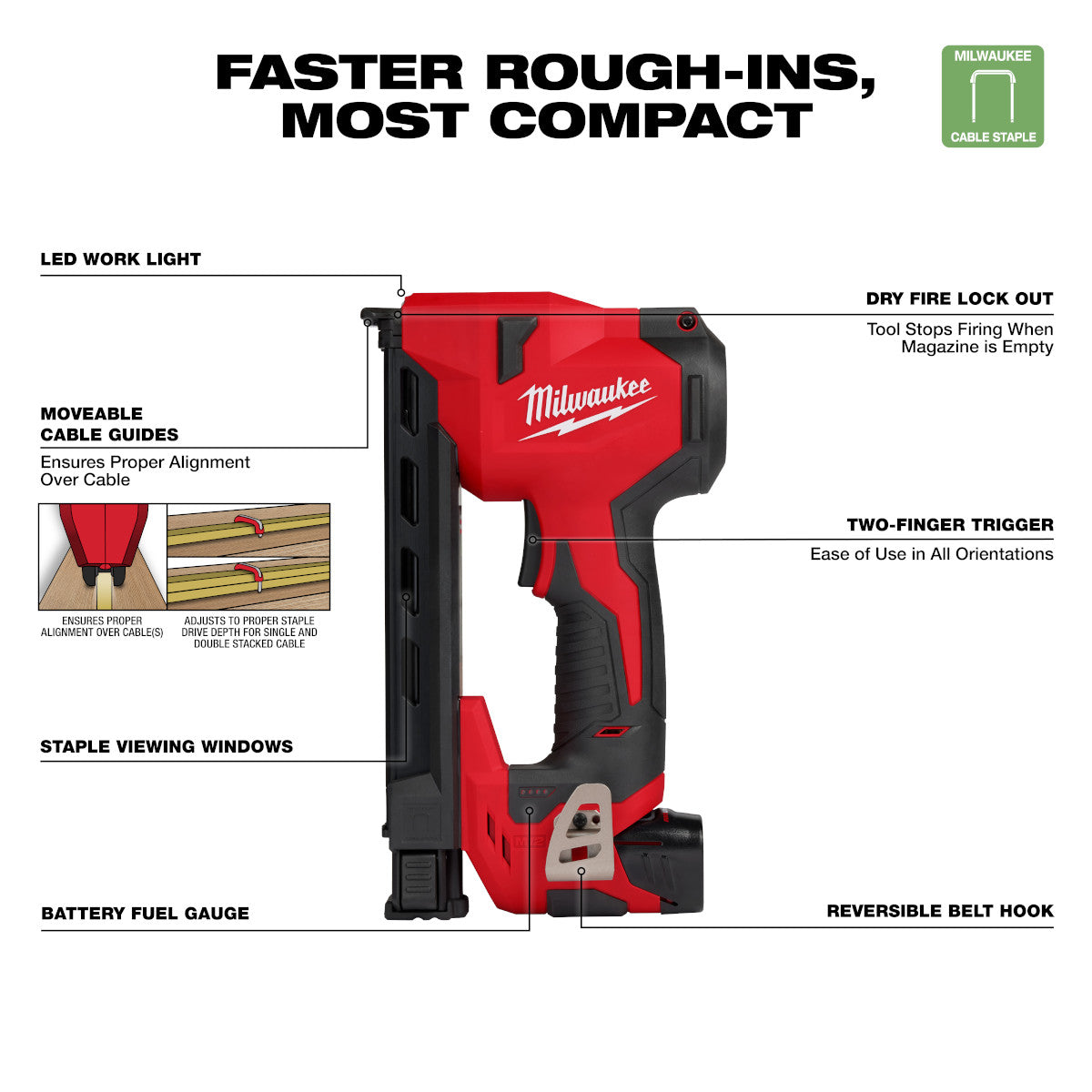 Milwaukee 2448-21 - M12™ Kabeltacker-Set