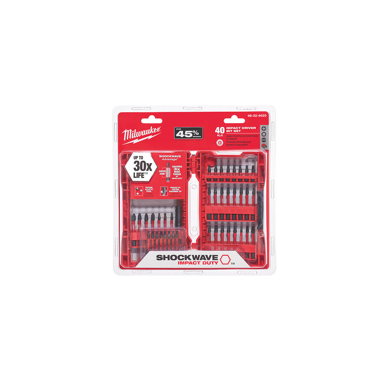 Milwaukee 48-32-4020 - SHOCKWAVE™ 40-teiliges Schlagbohr- und Antriebsset