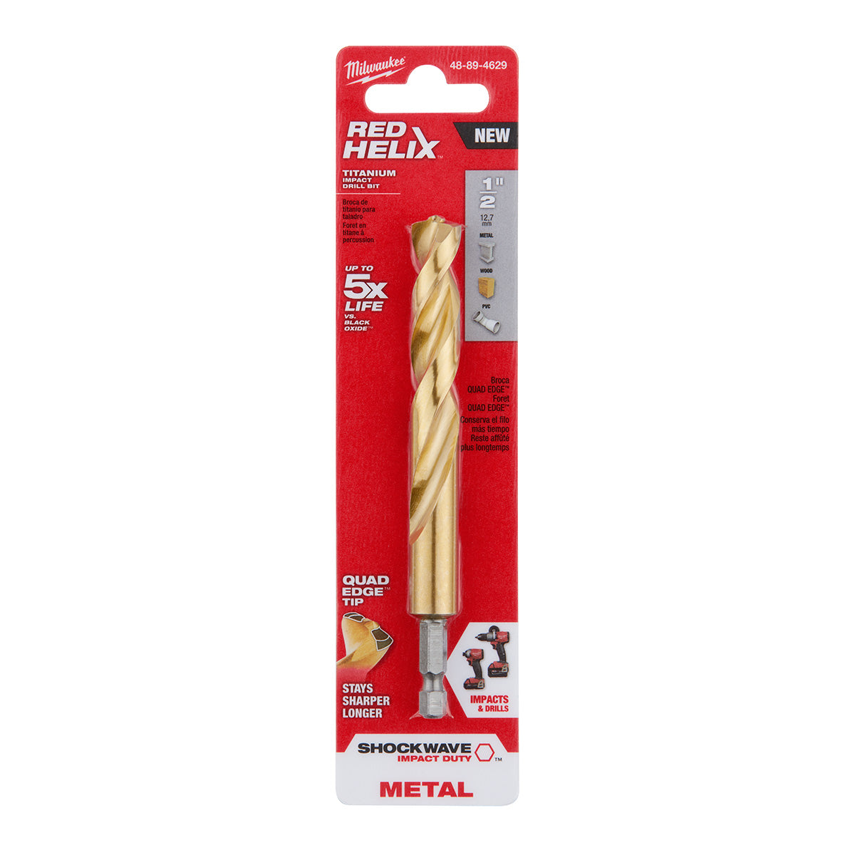 Milwaukee 48-89-4624 - 27/64 in. Titanium SHOCKWAVE™ Drill Bit