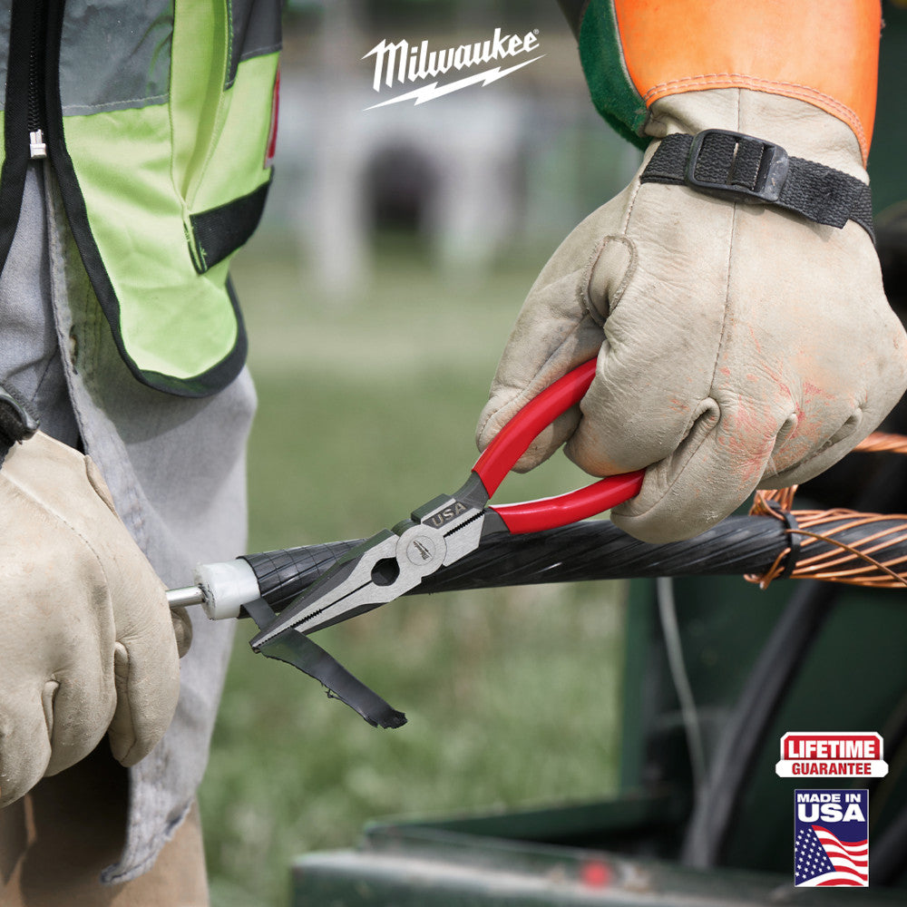 Milwaukee MT505 - 8" Long Nose Dipped Grip Pliers (USA)