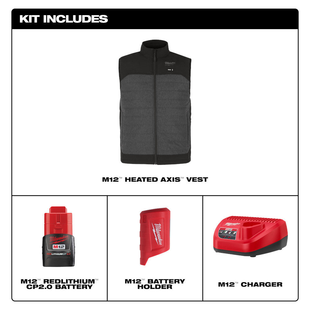Milwaukee M300N-213X - M12™ Heated AXIS™ Vest Kit - Brown 3X