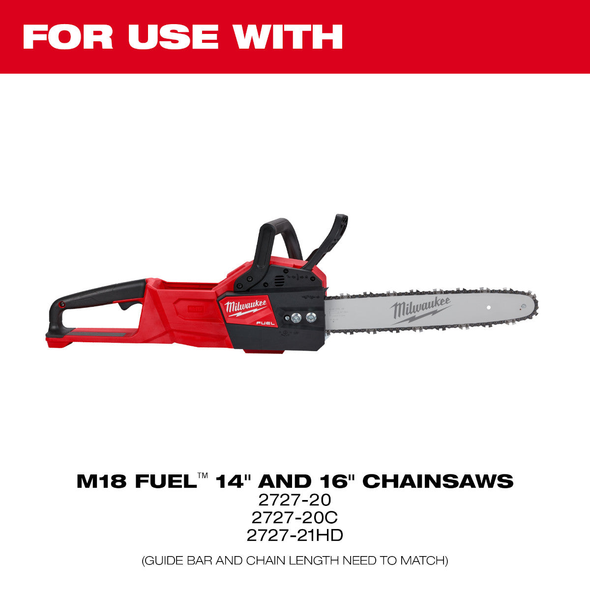 Guide-chaîne de tronçonneuse Milwaukee 49-16-2756 de 14 po