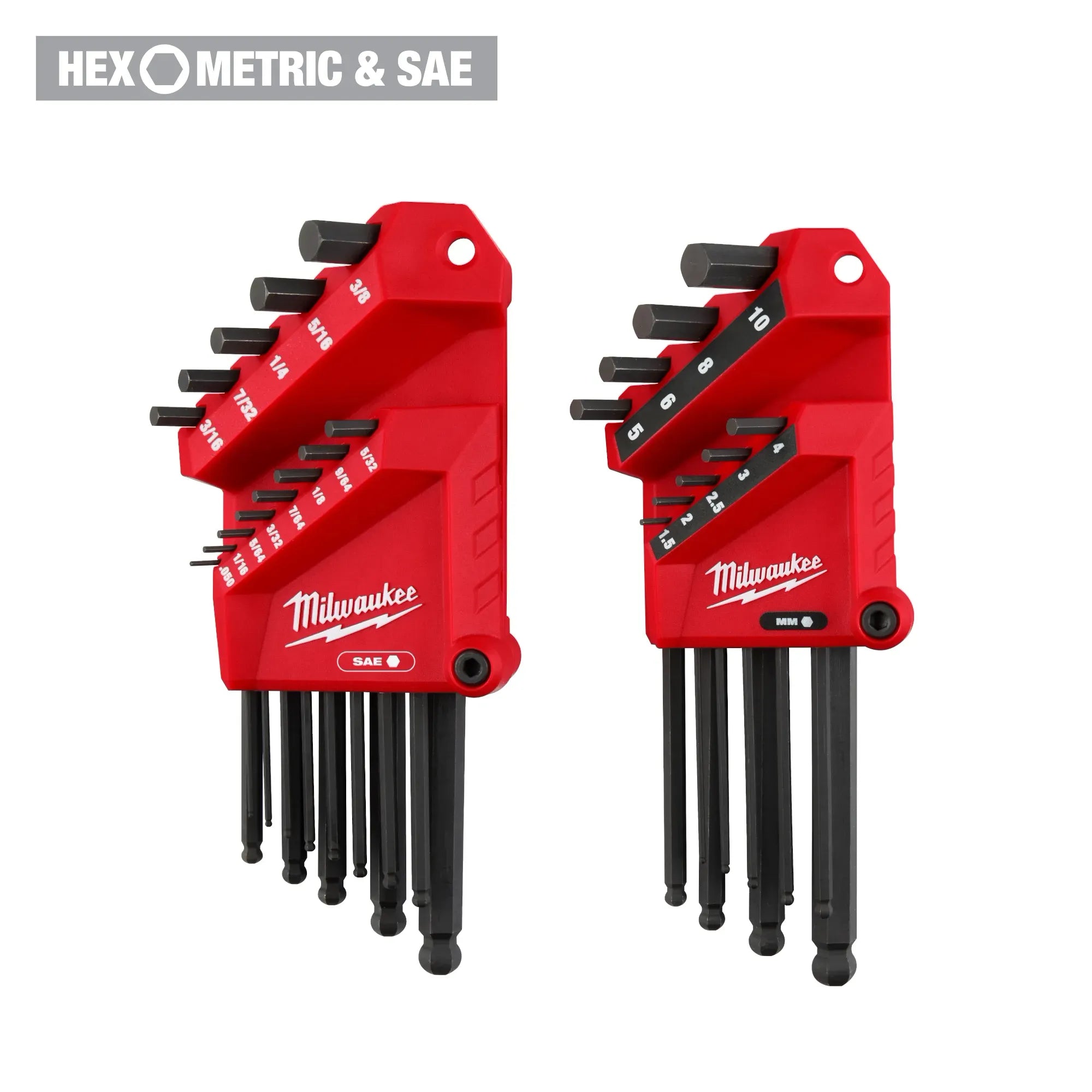 Milwaukee 48-22-2187 - 22-Key Ball End L-Key Set - SAE/Metric