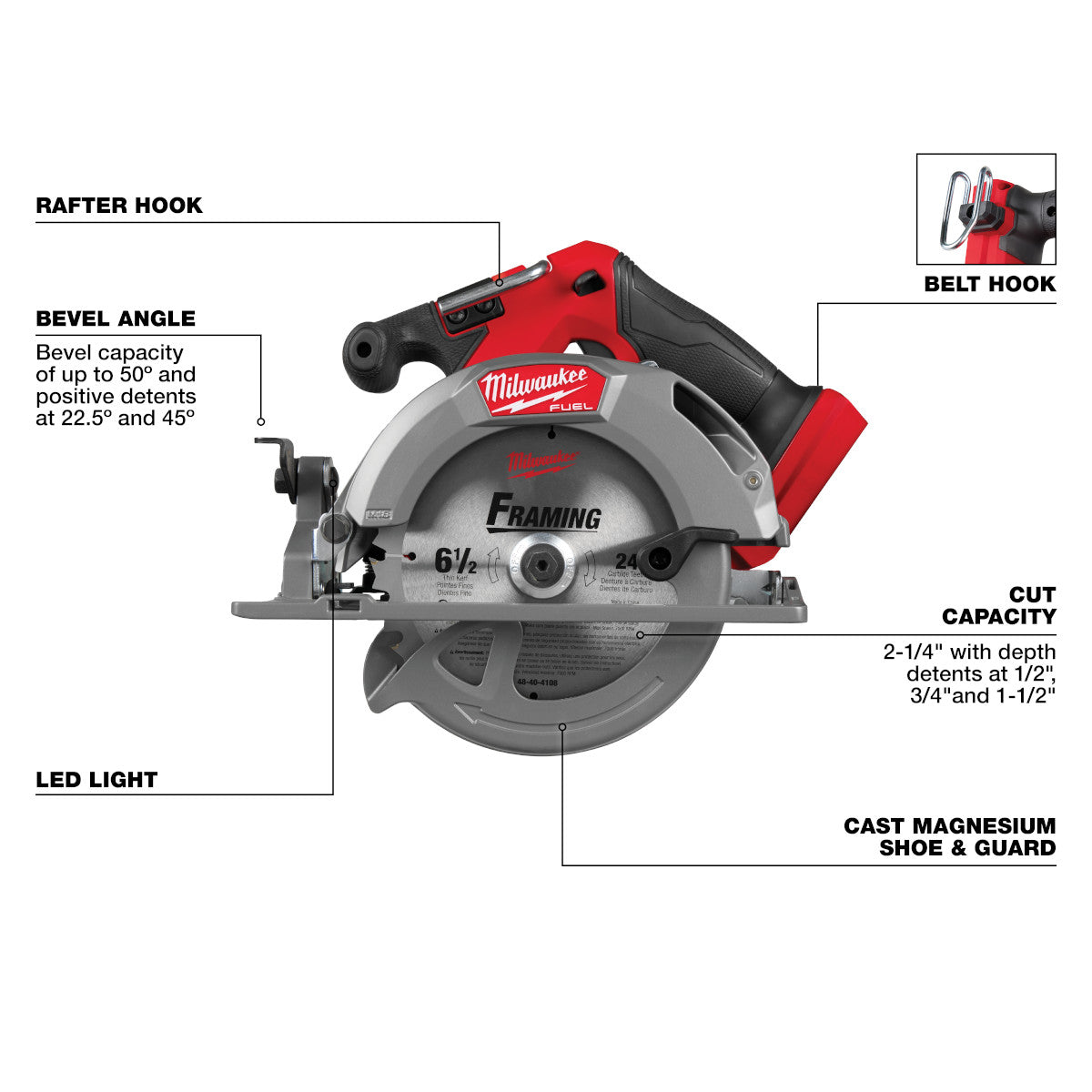 Scie circulaire Milwaukee 2833-20 - M18 FUEL™ 6-1/2"