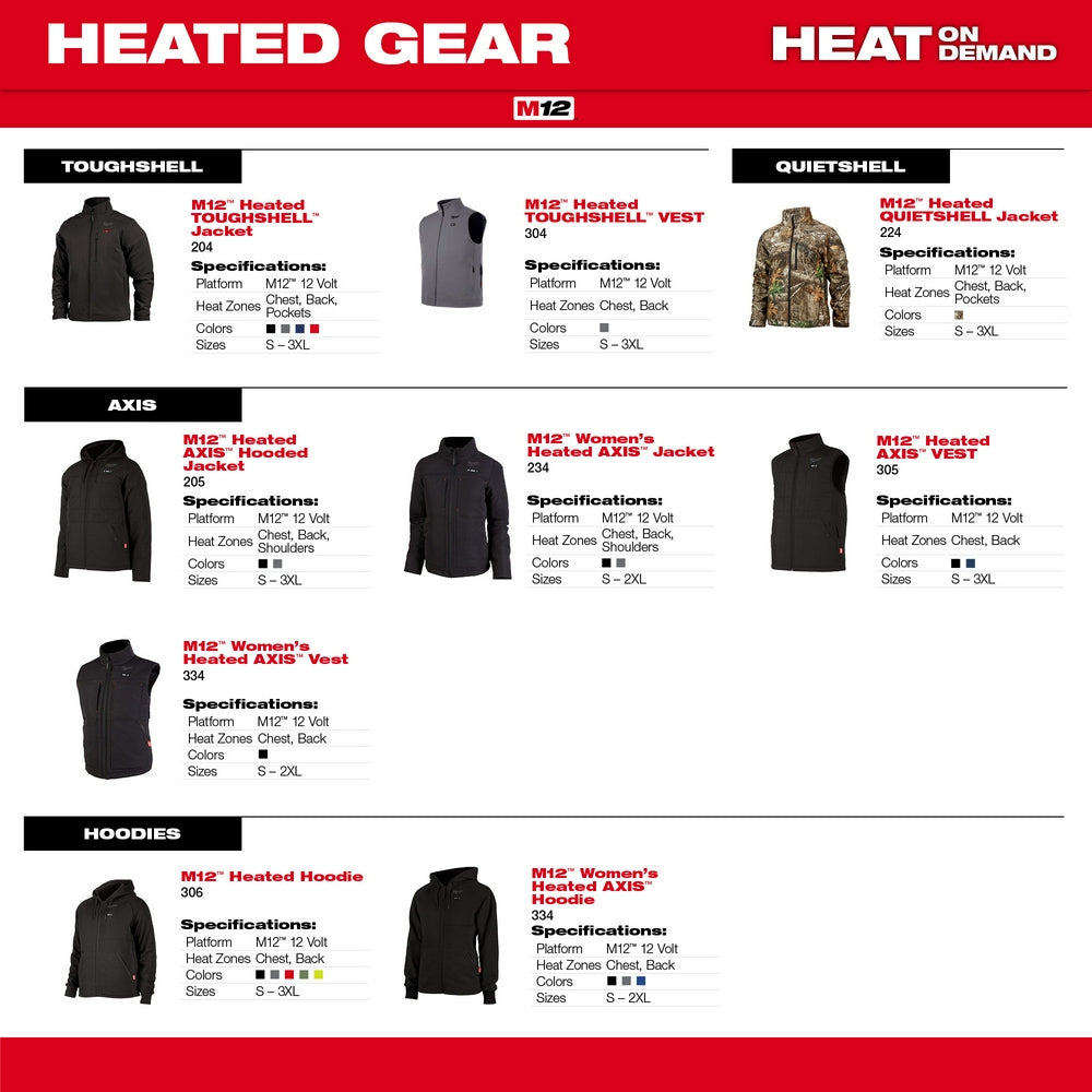 Milwaukee 234B-21L - M12™ Women's Heated AXIS™ Jacket Kit Black Large