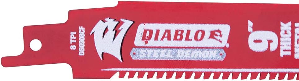 DIABLO DS0908CF10C - 9" 8TPI Carbide Steel Demon Recip Blade for Thick Metal (10pk)