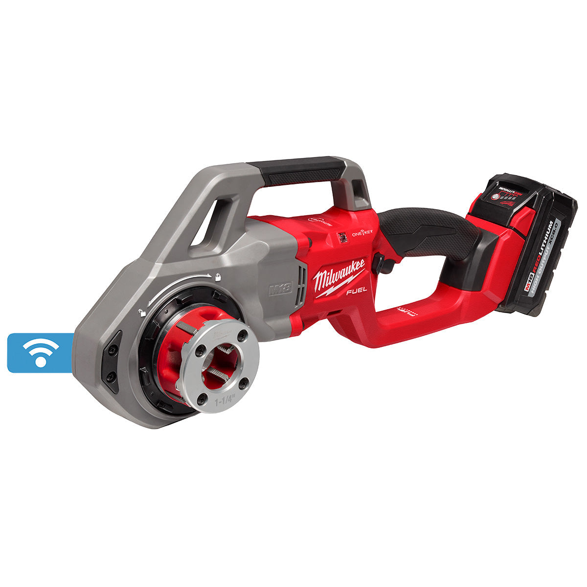 Milwaukee 2870-22 - M18 FUEL™ Compact Pipe Threader w/ ONE-KEY™ w/ 1/2" - 1-1/4" Compact NPT Forged Aluminum Die Heads