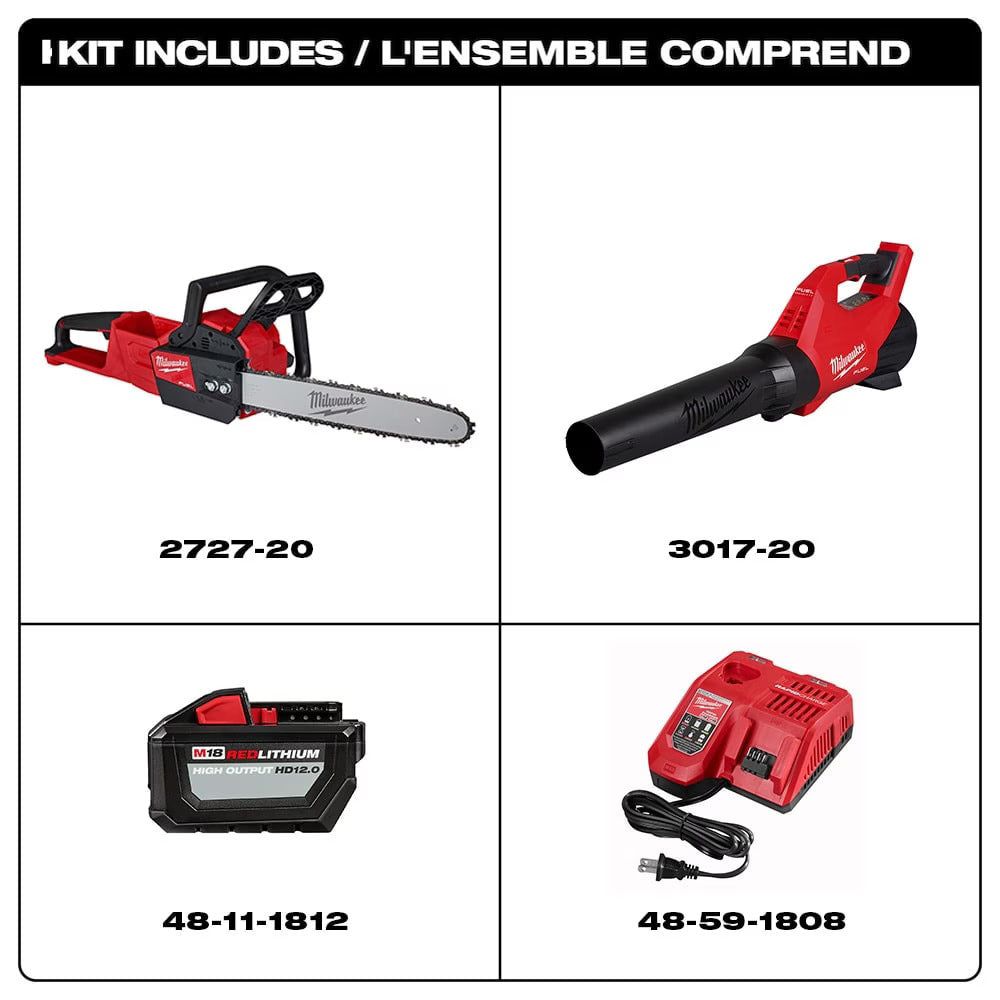 Milwaukee 2727-21HDB - Kit tronçonneuse M18 FUEL™ avec souffleur offert