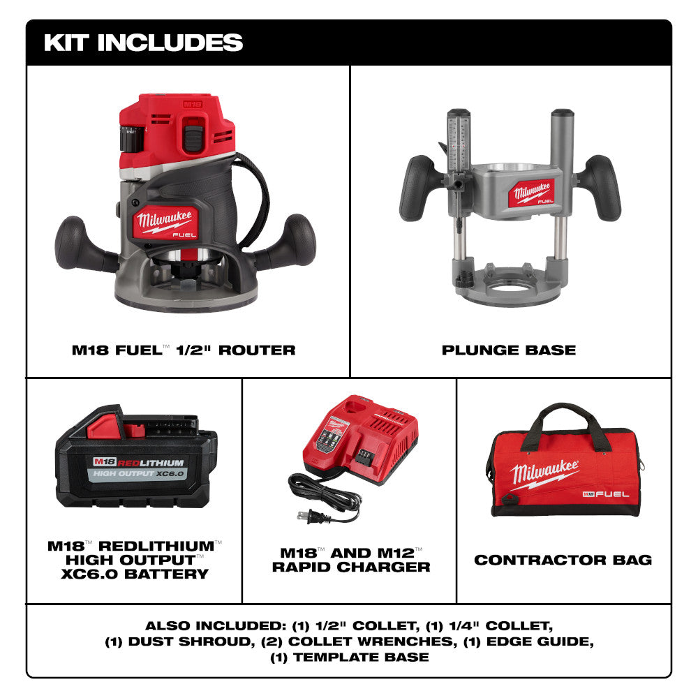 Milwaukee 2838-21 - M18 FUEL™ 1/2" Oberfräsen-Kit