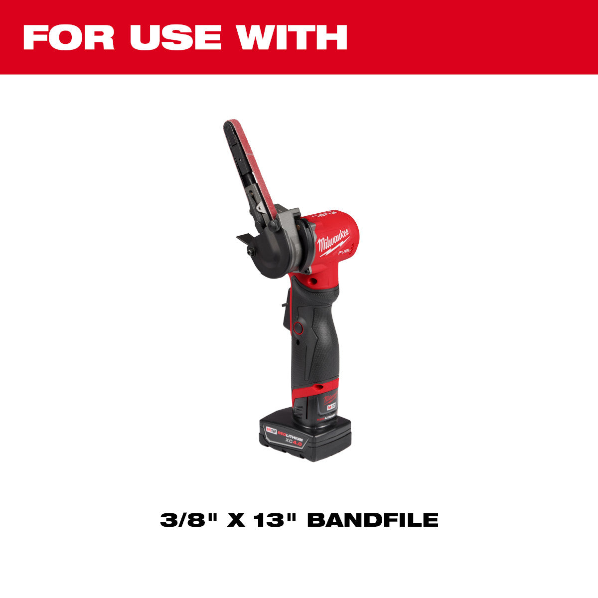 Milwaukee 48-80-7060 - 3/8" x 13" 60er-Körnung Bandfeilenbänder – 4er-Pack