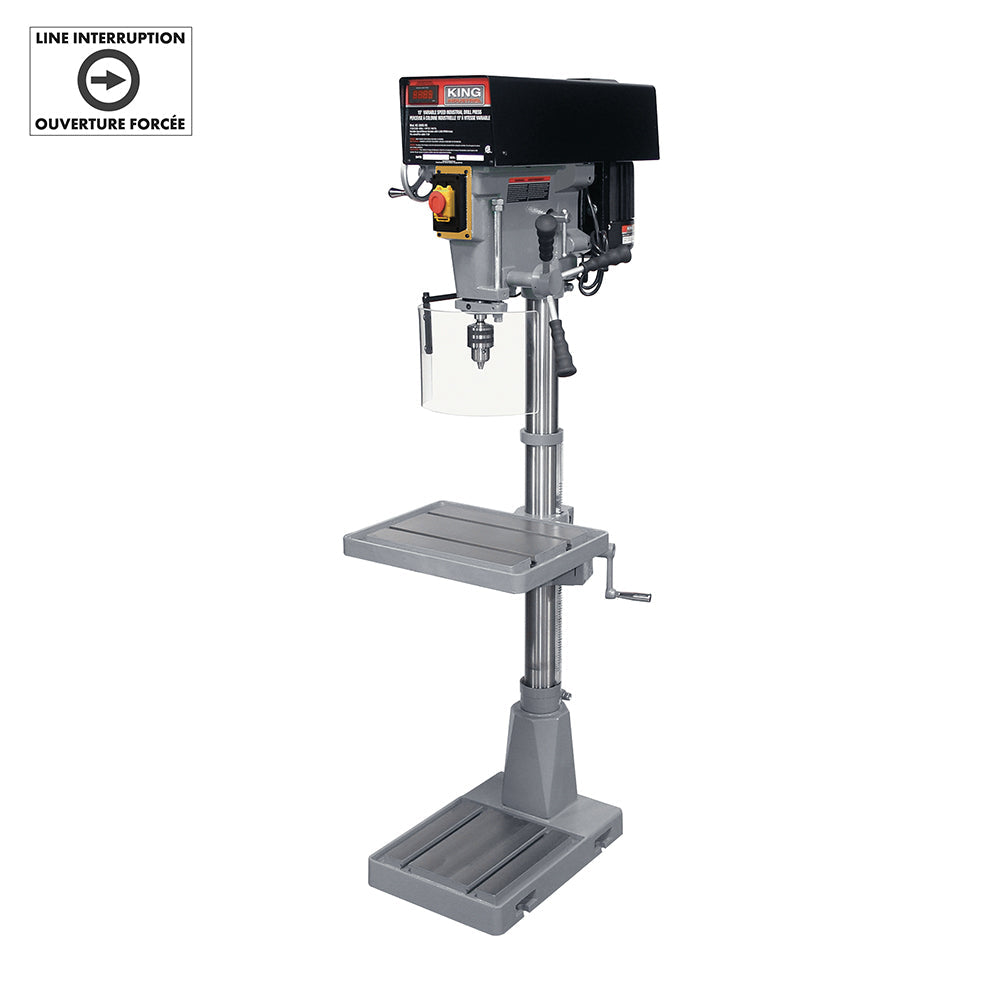 King Canada KC-30HS-VS  -  DRILL PRESS, 15" FLOOR, INDUSTRIAL, VARIABLE SPEED