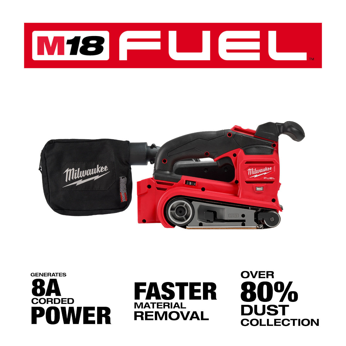 Ponceuse à bande Milwaukee 2832-20 M18 FUEL™ 3"x18"