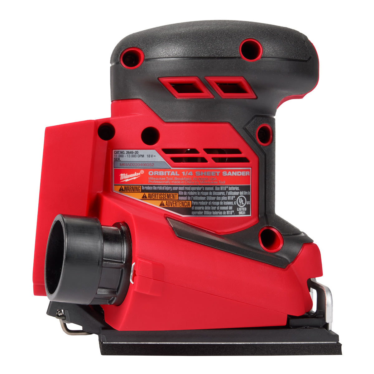 Milwaukee 2649-20 - M18™ Orbital 1/4 Sheet Sander