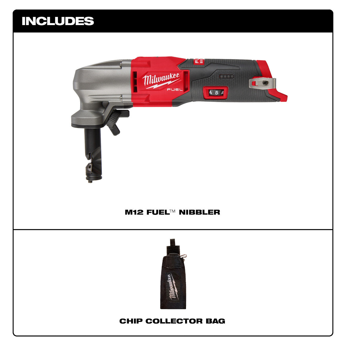 Milwaukee 2476-20 - Grignoteuse à vitesse variable M12 FUEL™ calibre 16