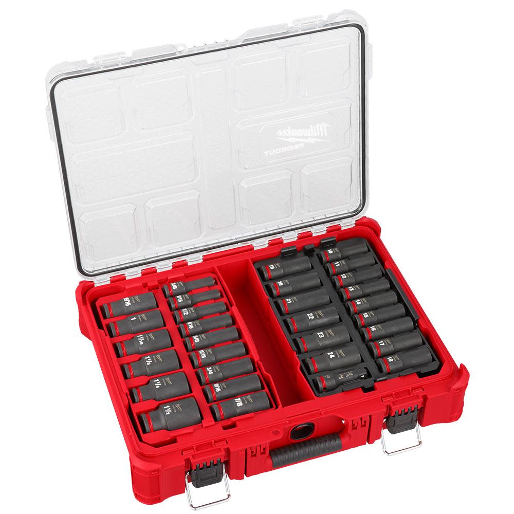 Milwaukee 49-66-6806 - Coffret de douilles SHOCKWAVE Impact Duty™ 1/2 po, 31 pièces SAE/MM PACKOUT™