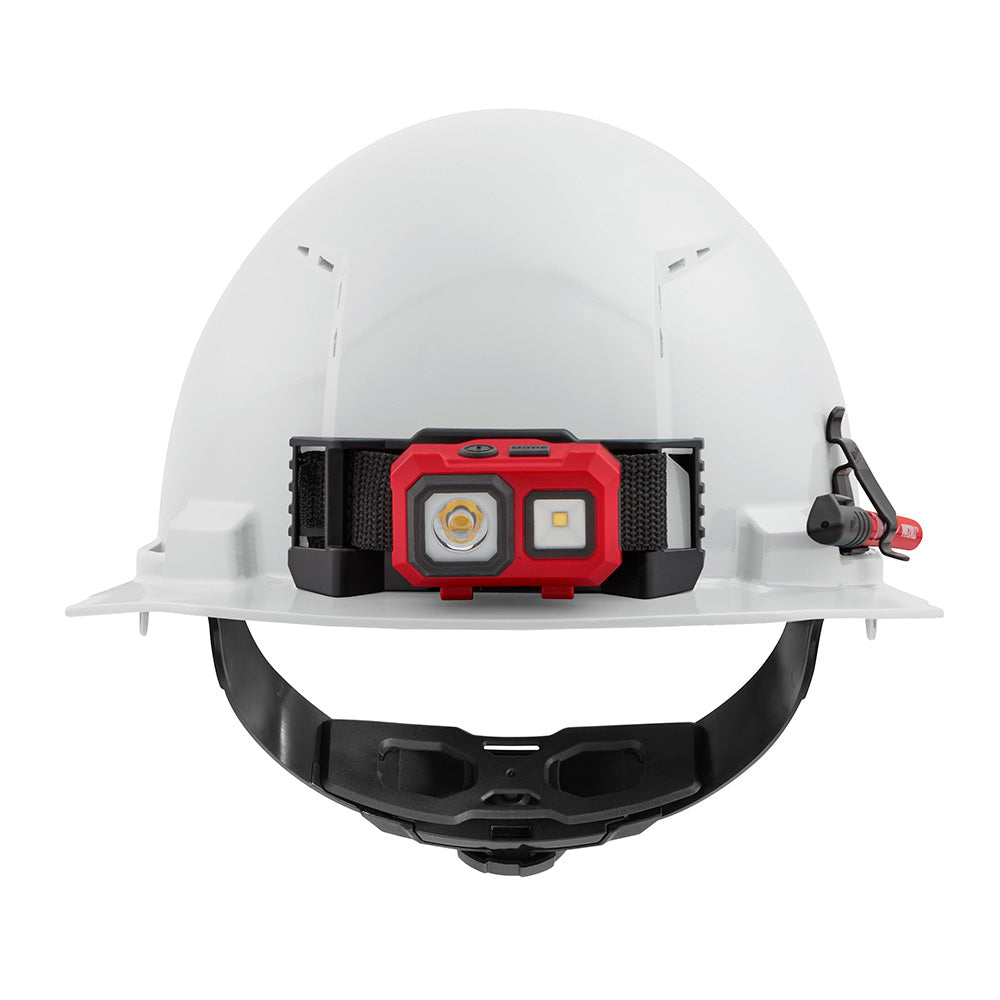 Milwaukee 48-73-1200 - Casque de sécurité blanc ventilé à visière avant avec suspension à cliquet 4 points - Type 1, Classe C