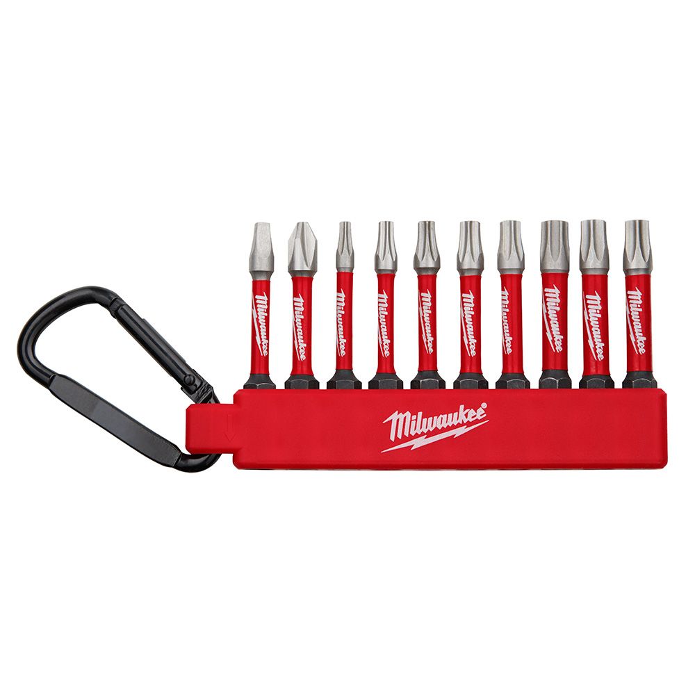 MILWAUKEE 48-32-4093 - JEU DE 10 EMBOUTS SHOCKWAVE À MOUSQUETON TORX