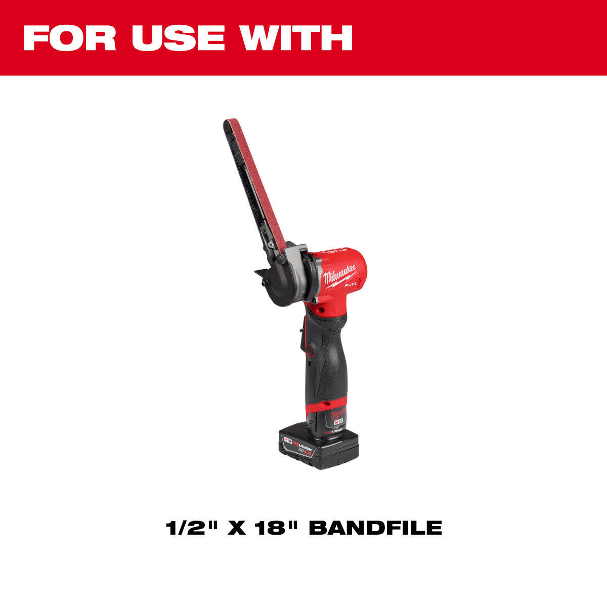 Milwaukee 48-80-9000 – 1/2 x 18 Zoll, 40/60/80/120er-Körnung, Bandfeilenbänder – 4er-Pack