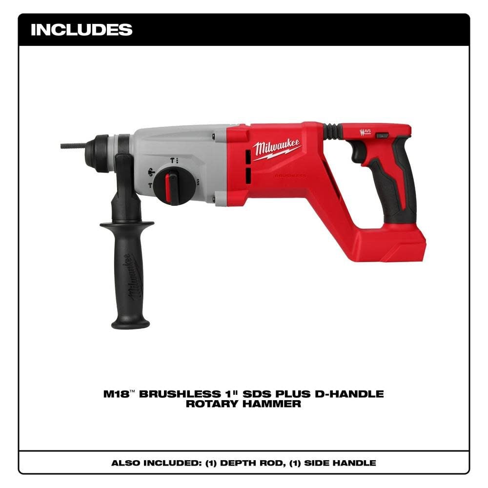 Milwaukee 2613-20 - Marteau perforateur sans balais M18™ 1 po SDS Plus à poignée en D