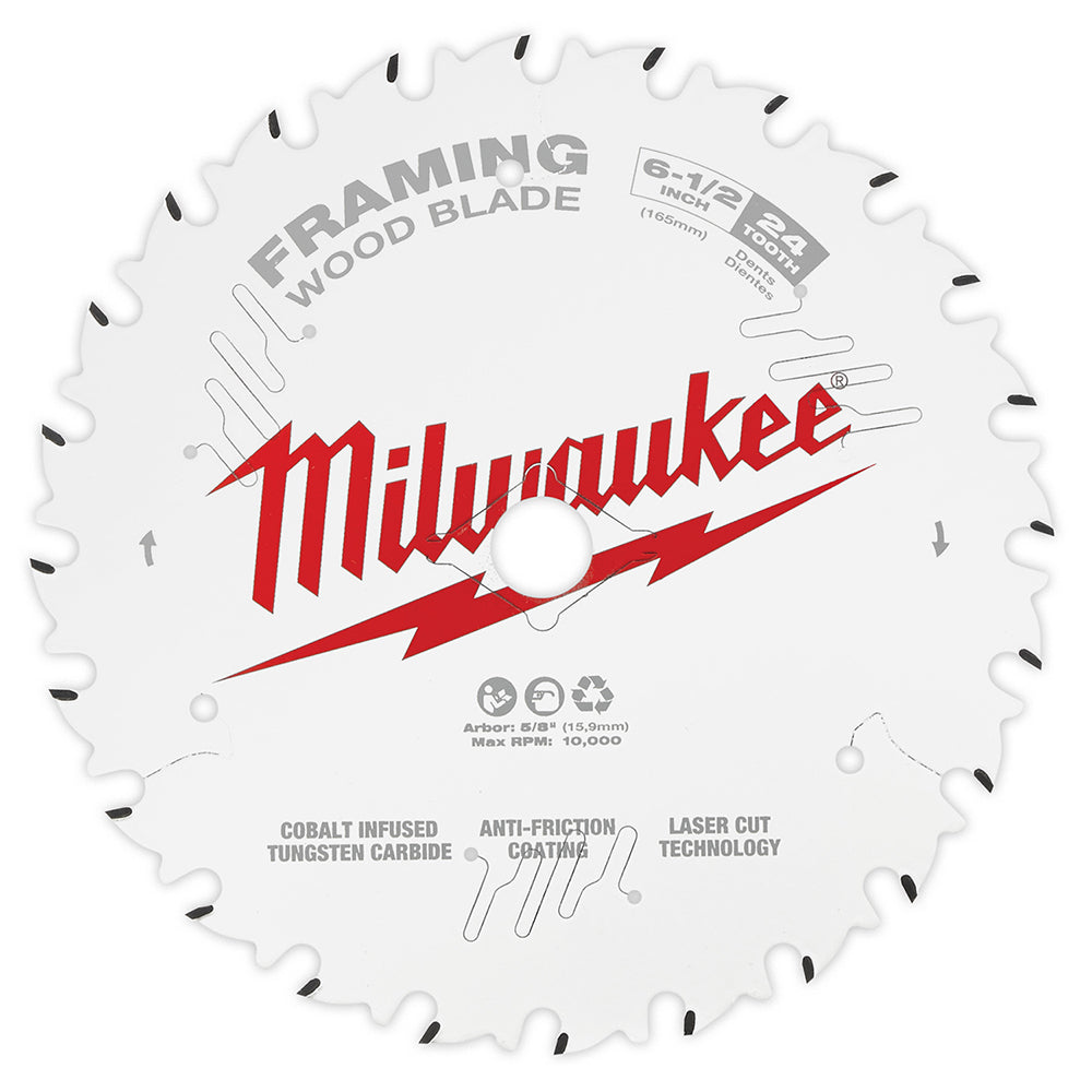 Milwaukee 48-40-0620 – 6-1/2 Zoll 24T Rahmen-Kreissägeblatt