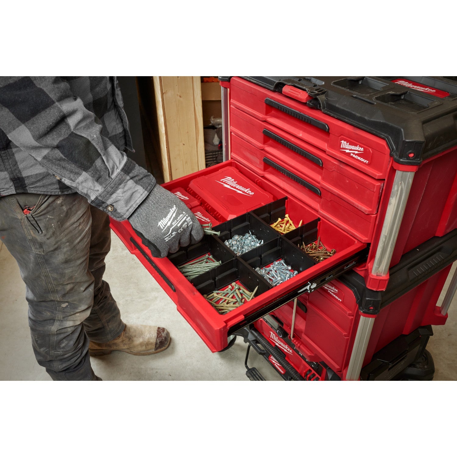 Milwaukee 48-22-8444 - PACKOUT™ Werkzeugkasten mit 4 Schubladen