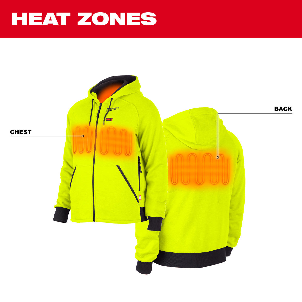 Milwaukee 306HV-202X - Sweat à capuche chauffant M12™ haute visibilité 2X