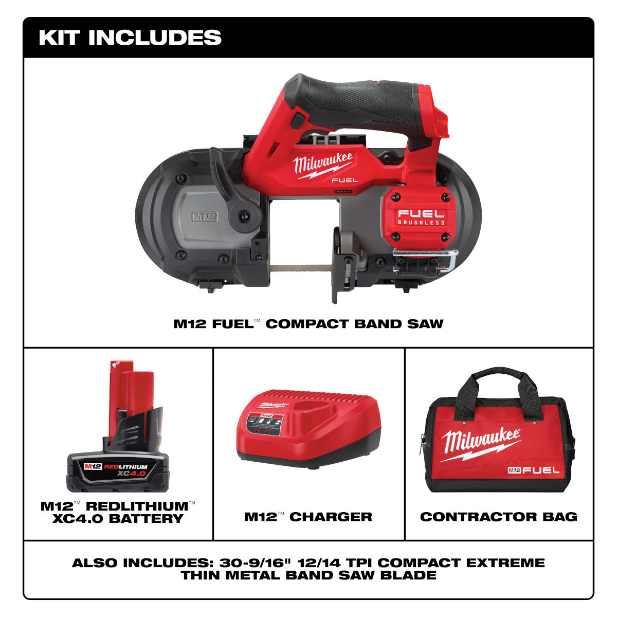 Milwaukee 2529-21XC – M12 FUEL™ Kompakt-Bandsägen-Kit