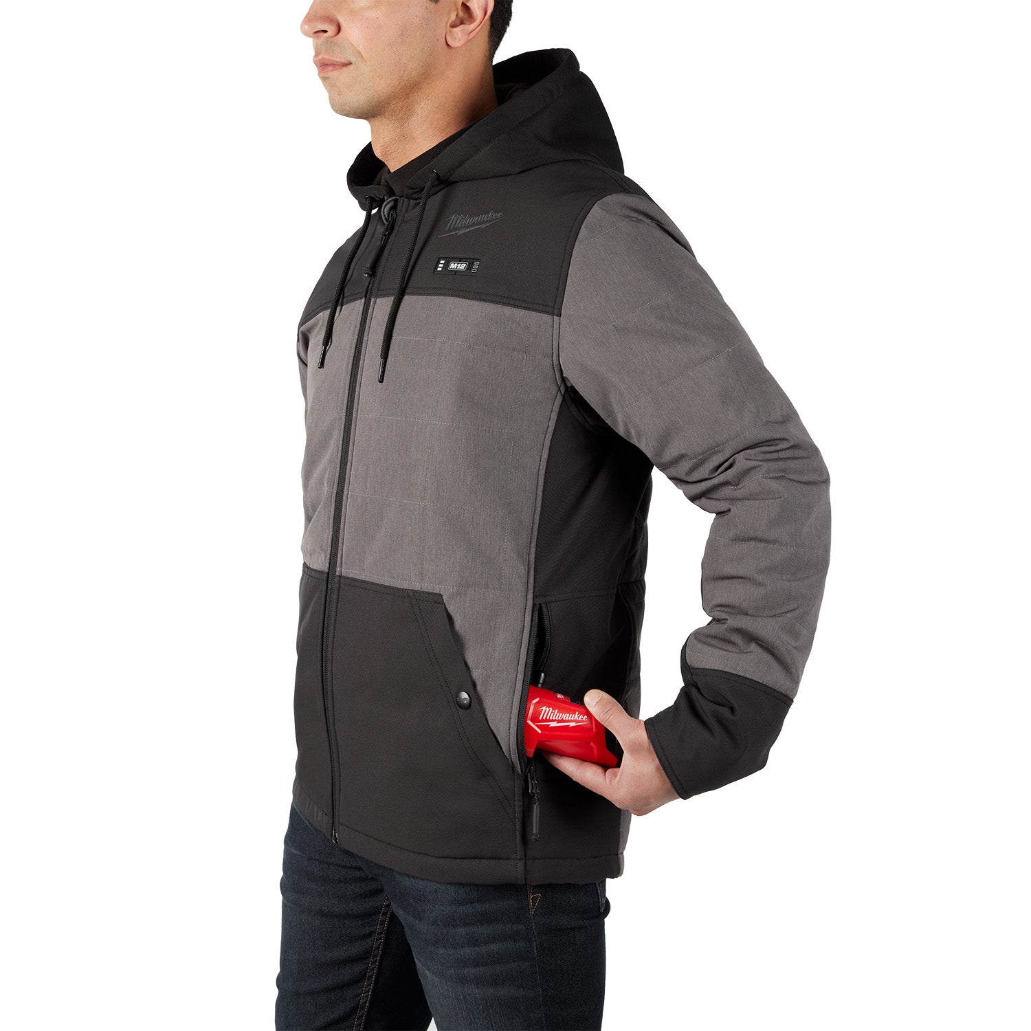 Milwaukee 205G-21M - M12™ Heated AXIS™ Hooded Jacket Kit Gray Medium