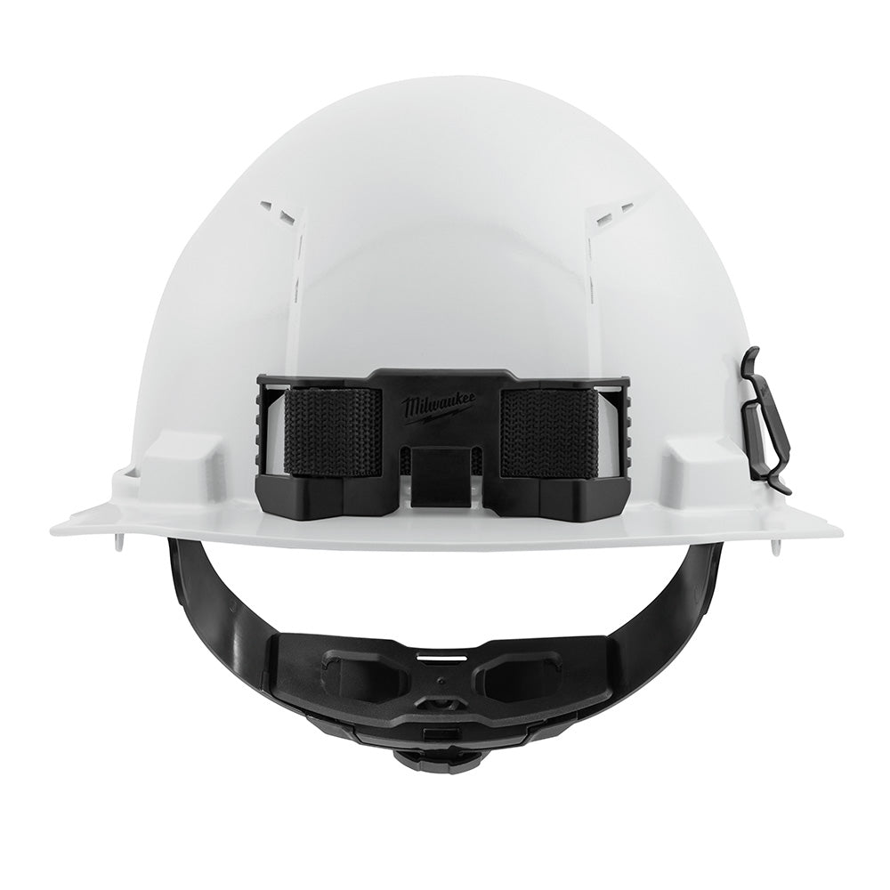 Milwaukee 48-73-1200 - Casque de sécurité blanc ventilé à visière avant avec suspension à cliquet 4 points - Type 1, Classe C