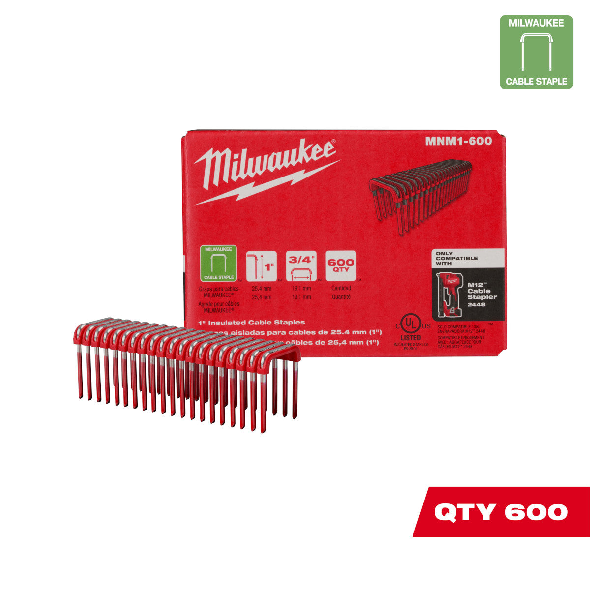 Milwaukee MNM1-600 - 1" Insulated Cable Staples