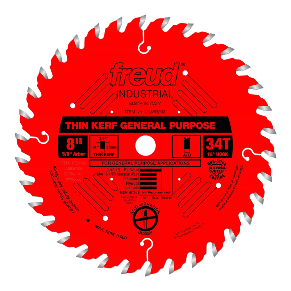 Freud 8" Thin Kerf General Purpose Blade FREUD
