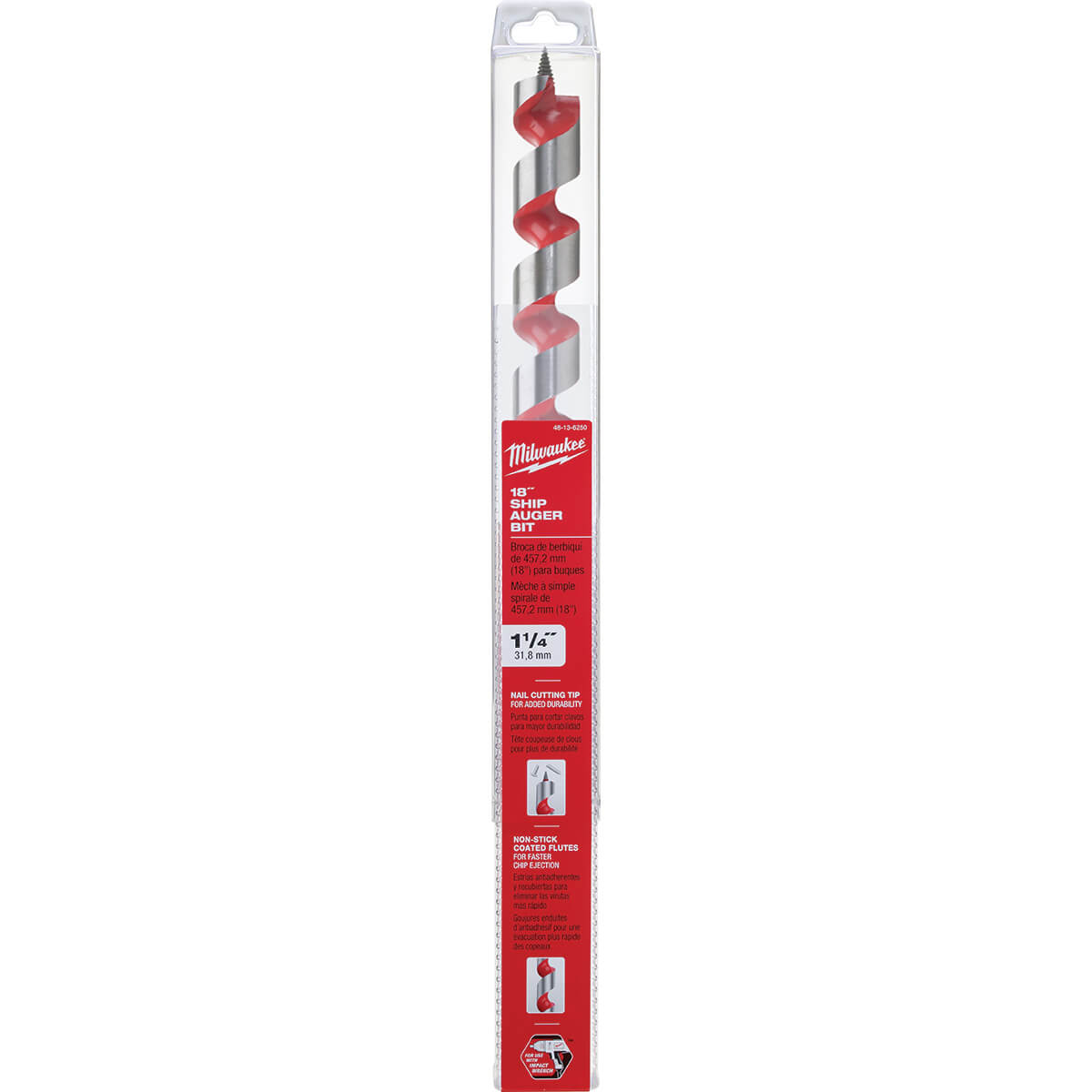 Milwaukee 48-13-6250   -  1-1/4″ x 18″ Auger Bit