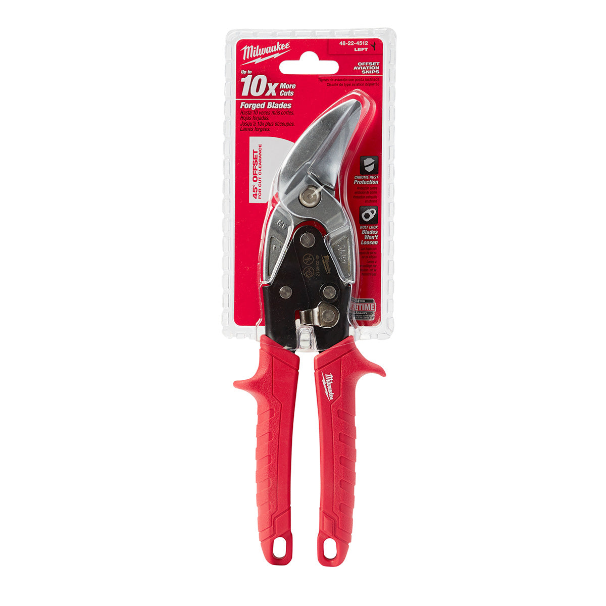 Milwaukee 48-22-4512 - Left Cutting Offset Aviation Snips