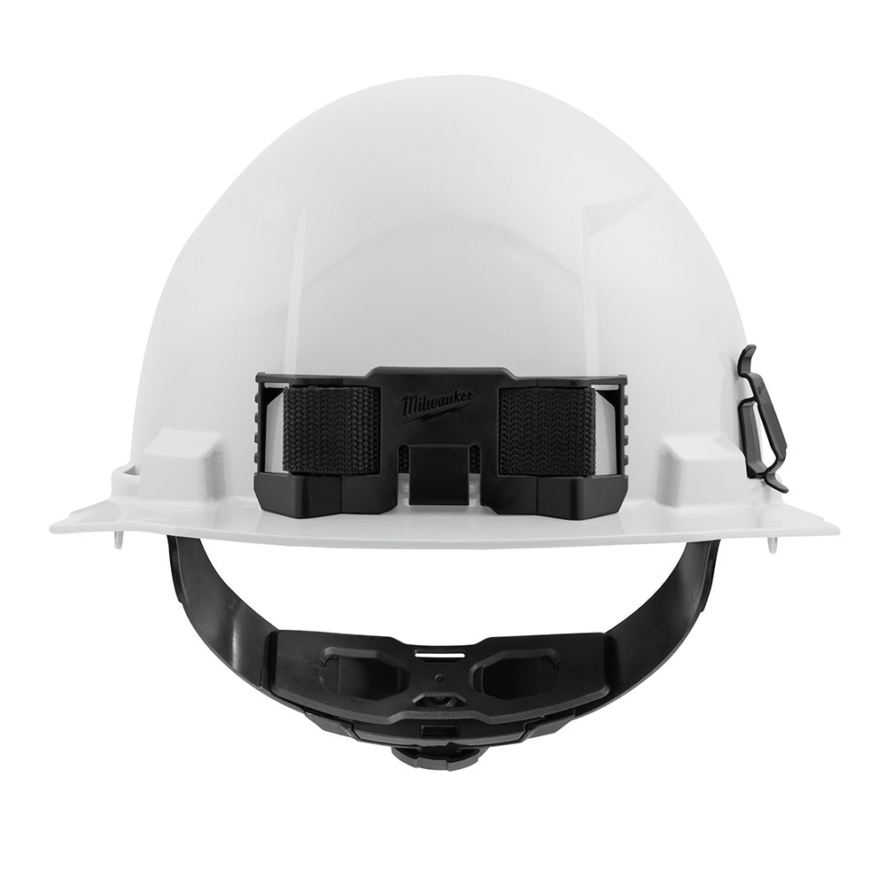 Milwaukee 48-73-1100 - Casque de sécurité blanc à visière avant avec suspension à cliquet 4 points - Type 1, classe E