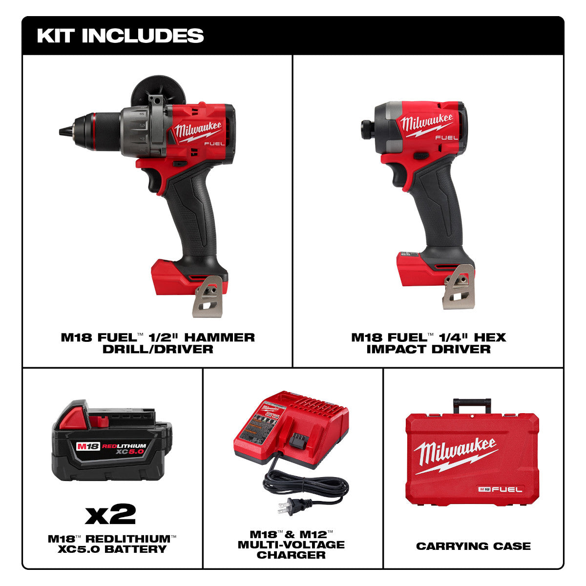 Milwaukee 3697-22 - M18 FUEL™ 2-Werkzeug-Kombi-Kit