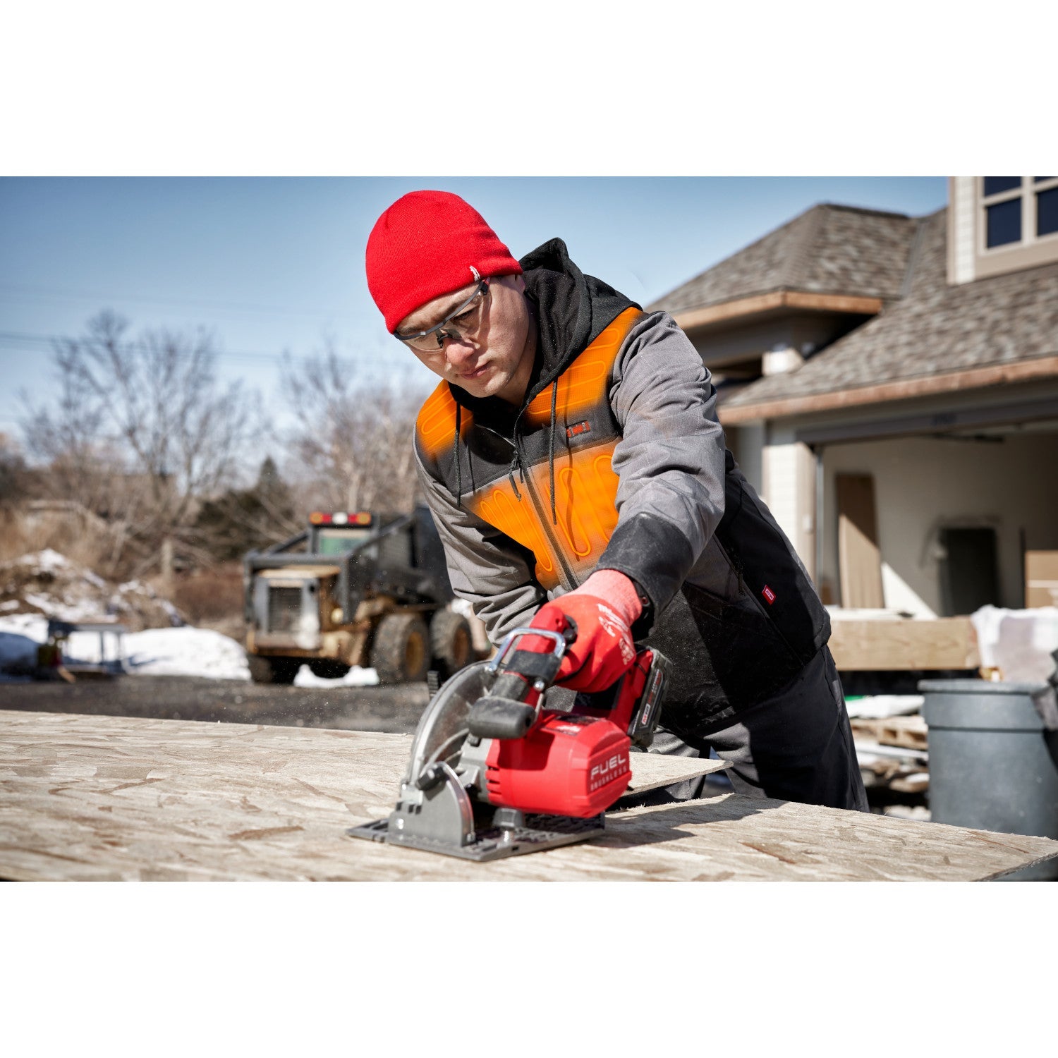 Milwaukee 205G-21M - M12™ Beheiztes AXIS™-Jackenset mit Kapuze, Grau, Größe M