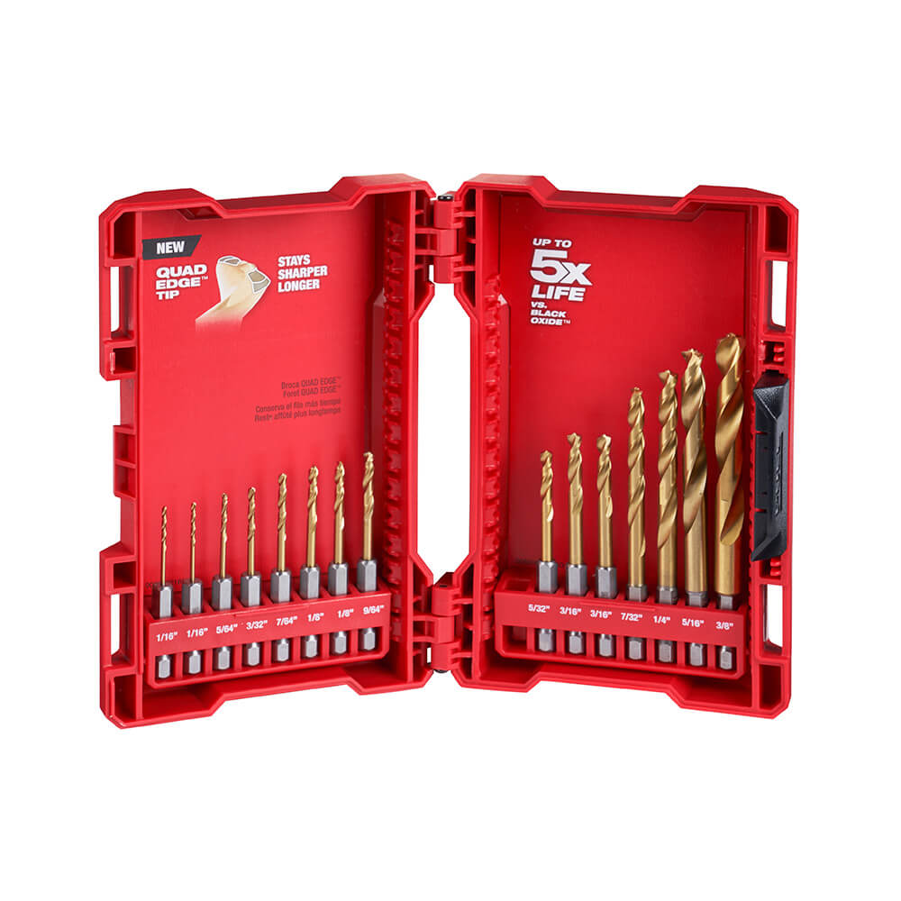 Milwaukee 48-89-4630 - Jeu de forets en titane SHOCKWAVE™ - 15 pièces 