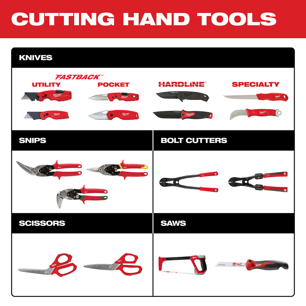 Milwaukee 48-22-4538 - Long Cut Offset Left Aviation Snips