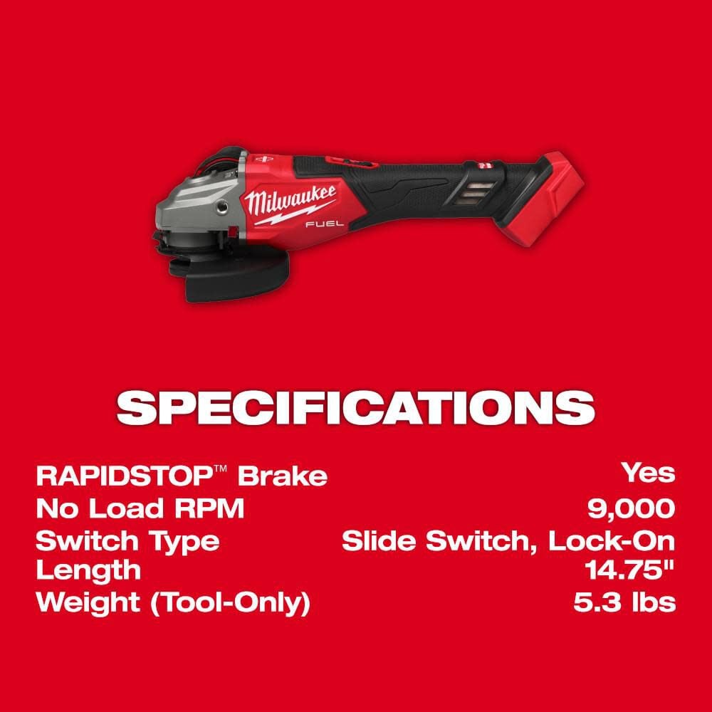 Milwaukee 3671-20 - M18 FUEL™ 4-1/2"-6" Bremsschleifer, Schiebeschalter