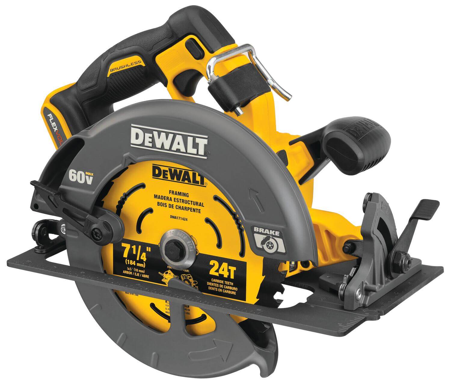 » DEWALT - DCS578B - FLEXVOLT® 60V MAX* BRUSHLESS 7-1/4 IN. CORDLESS CIRCULAR SAW WITH BRAKE (TOOL ONLY) (100% off)