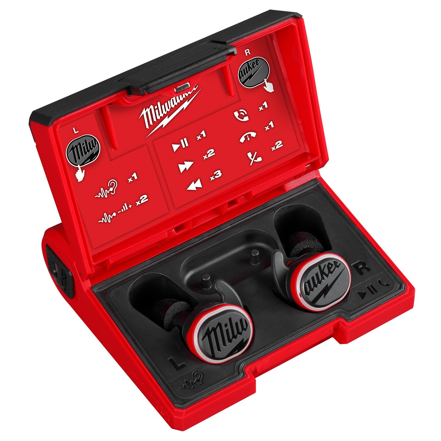 Milwaukee 2191-21 - Écouteurs de chantier Bluetooth® USB REDLITHIUM™